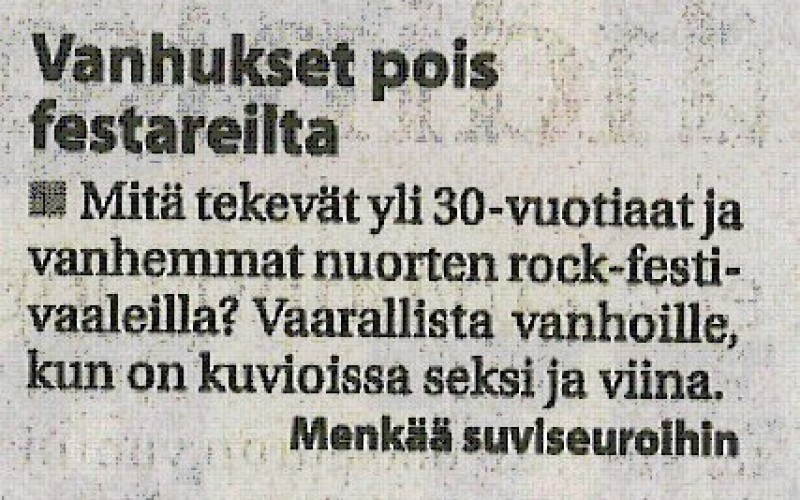 Kolmikymppiset takaisin festareille!